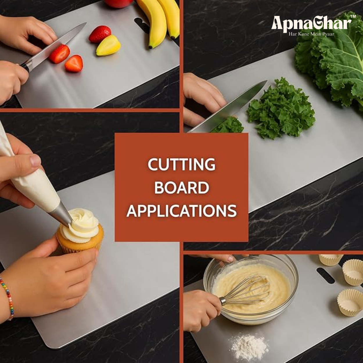 SteelCut™ - Premium Stainless Steel Chopping Board