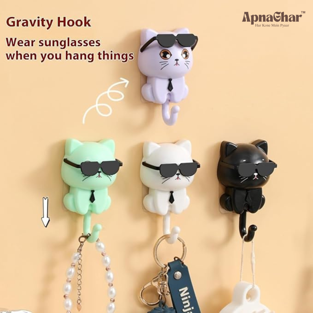 Cool Cat Keyholder for walls