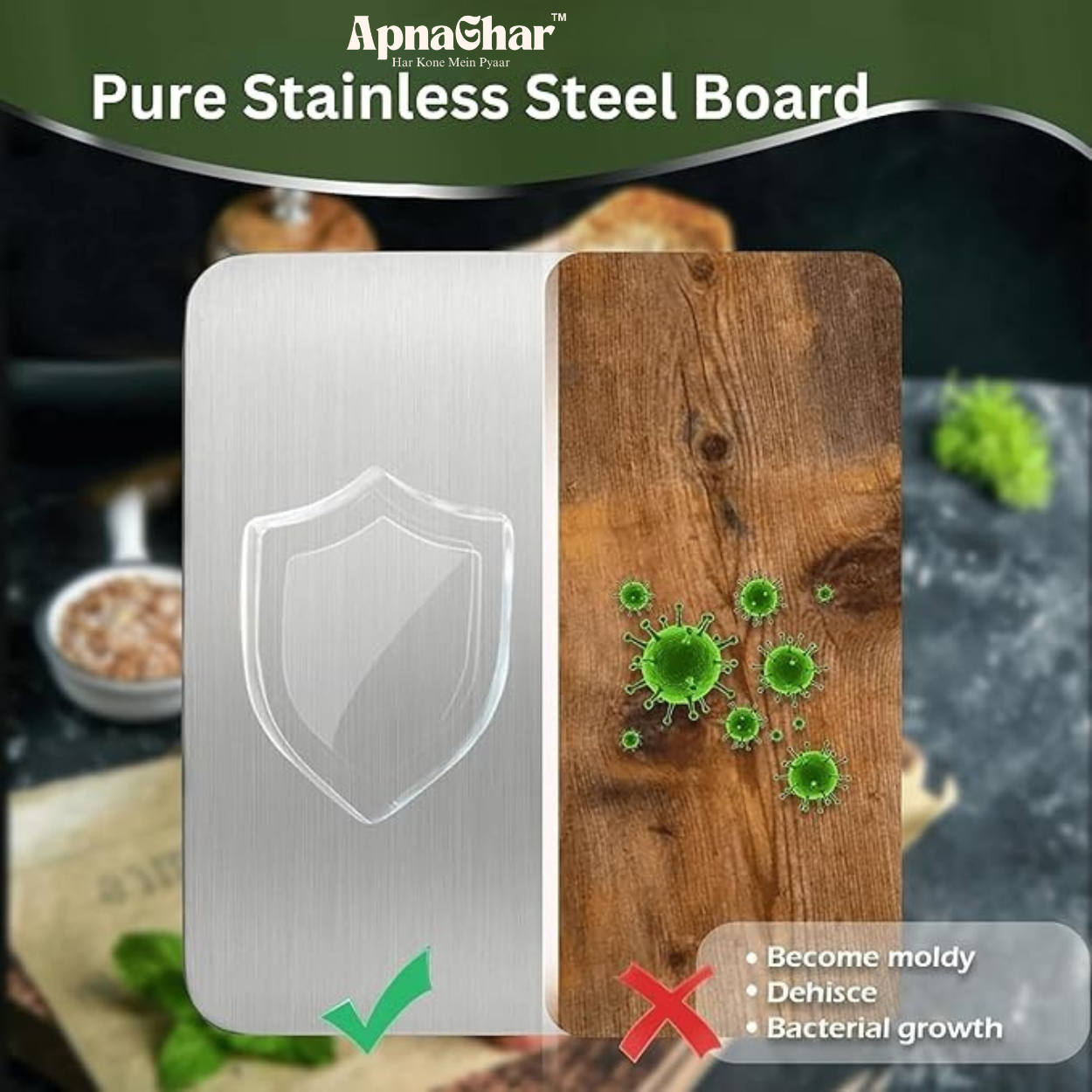 SteelCut™ - Premium Stainless Steel Chopping Board